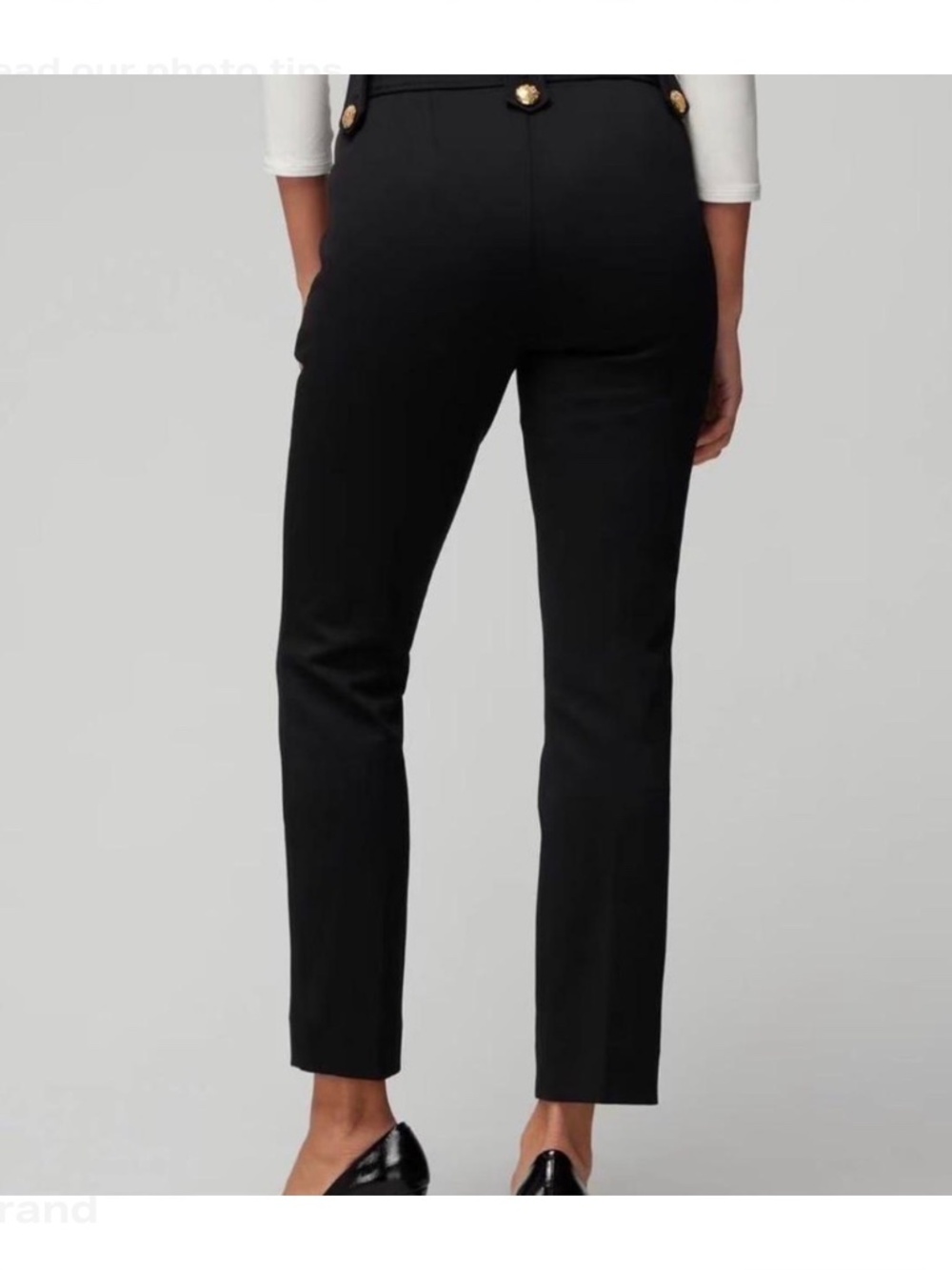 WHBM Jolie Button Straight Lightweight Comfort Stretch Pant - Size 4